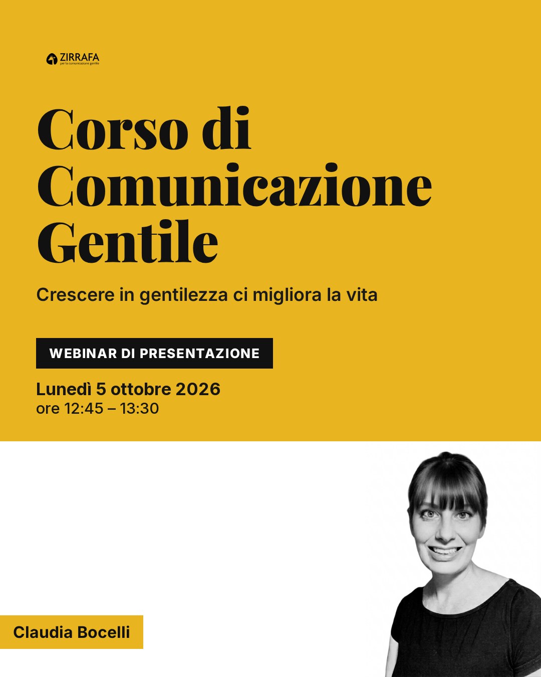 Webinar di presentazione del Corso di Comunicazione Gentile
